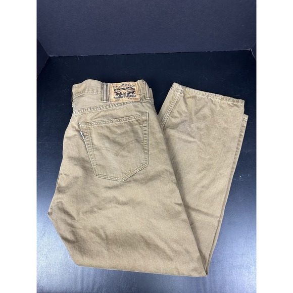 Men's Levis‎ 505 Regular Fit Denim Jeans SZ 38x30 Tan Cotton Modern White Tab - Picture 1 of 6